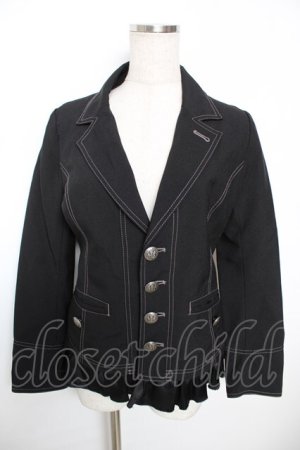 画像: ALGONQUINS / 裾フリルジャケット F 黒 Y-25-12-04-084-AL-JA-SZ-ZS