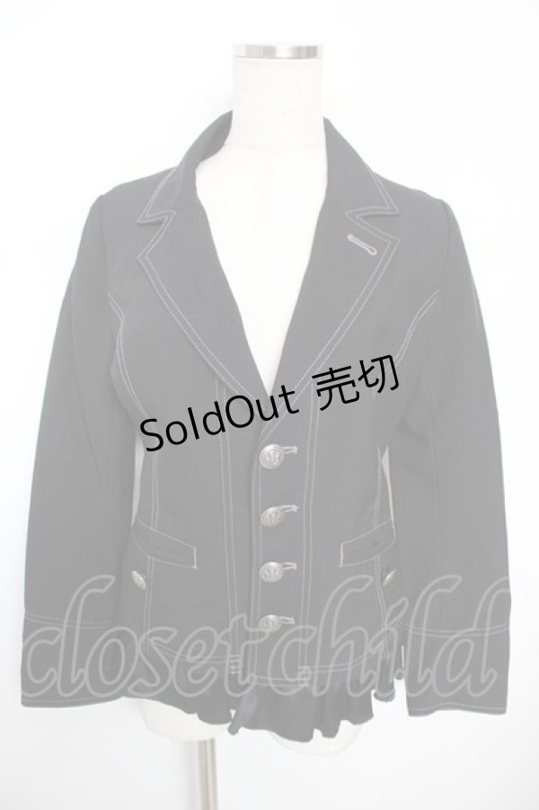 画像1: ALGONQUINS / 裾フリルジャケット F 黒 Y-25-12-04-084-AL-JA-SZ-ZS (1)