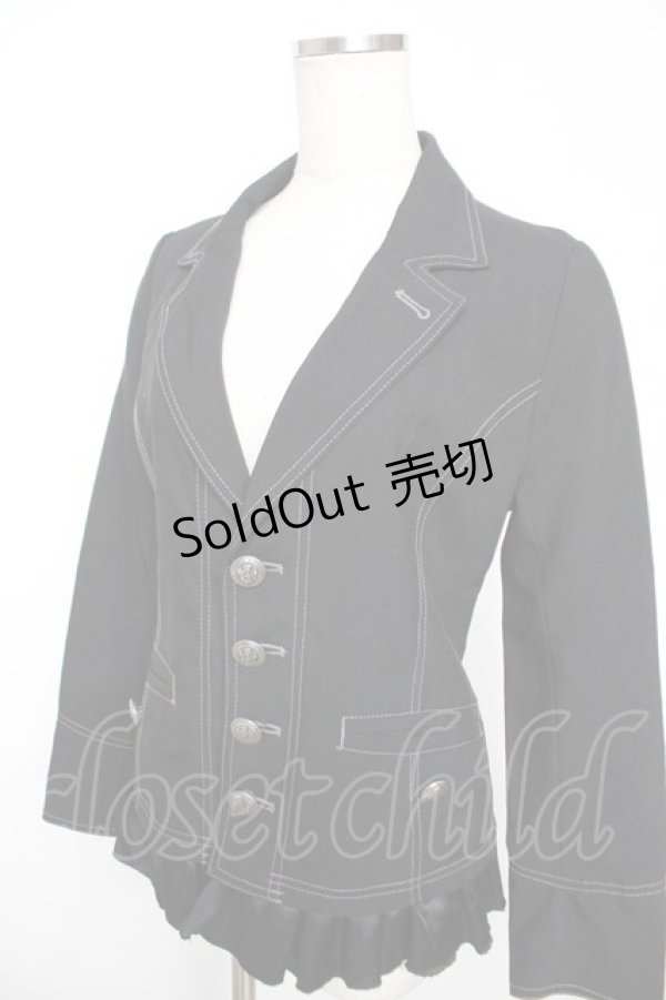 画像3: ALGONQUINS / 裾フリルジャケット F 黒 Y-25-12-04-084-AL-JA-SZ-ZS (3)