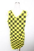 画像2: ALGONQUINS / 市松柄変形タンクトップ UX イエロー Y-25-12-04-091-AL-TO-SZ-ZT204 (2)