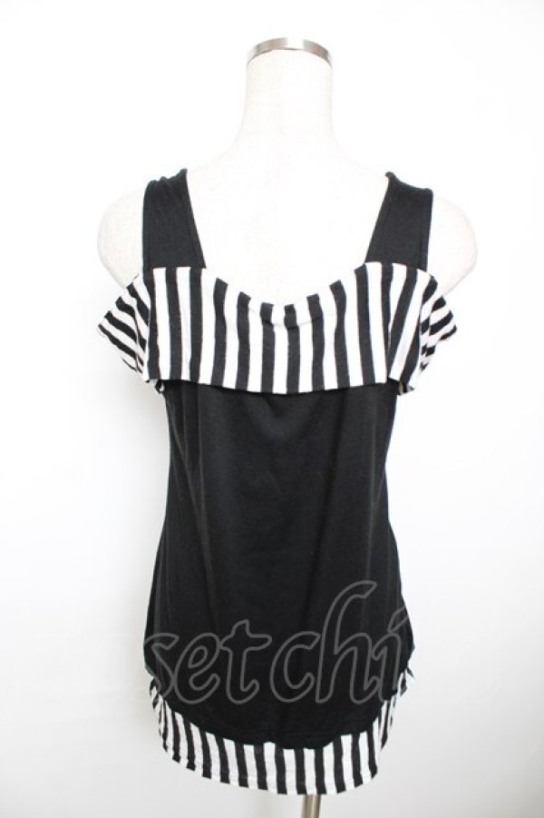 画像2: GHOST of HARLEM / オフショルボーダー切替トップス F 黒 Y-25-12-04-092-GL-TO-SZ-ZY (2)