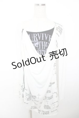 画像: GHOST of HARLEM / クロスptアシメドレープトップス F 白×黒 Y-25-12-04-098-GL-TO-SZ-ZY