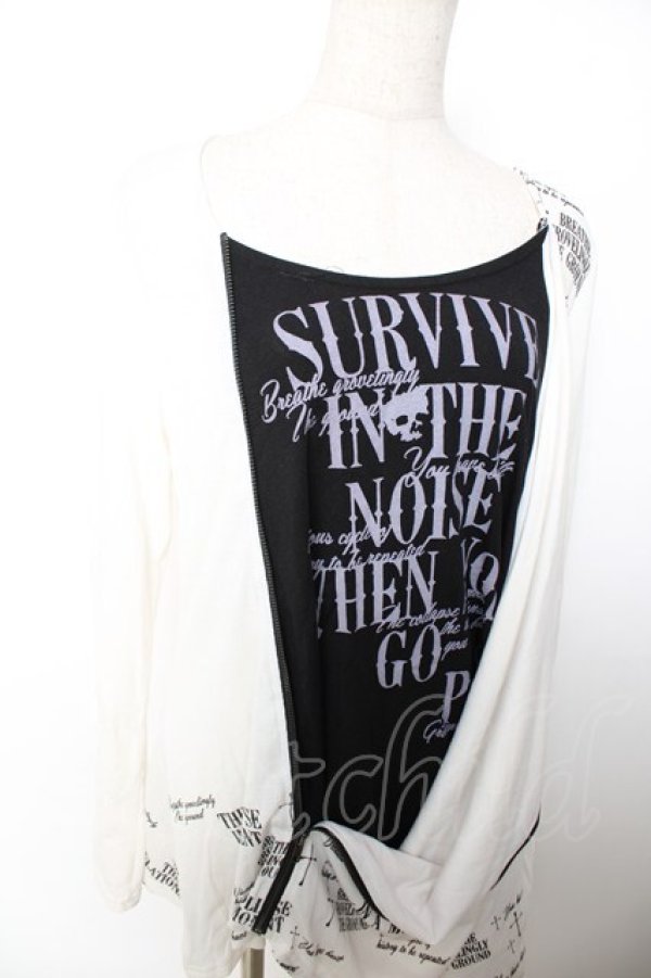 画像3: GHOST of HARLEM / クロスptアシメドレープトップス F 白×黒 Y-25-12-04-098-GL-TO-SZ-ZY (3)