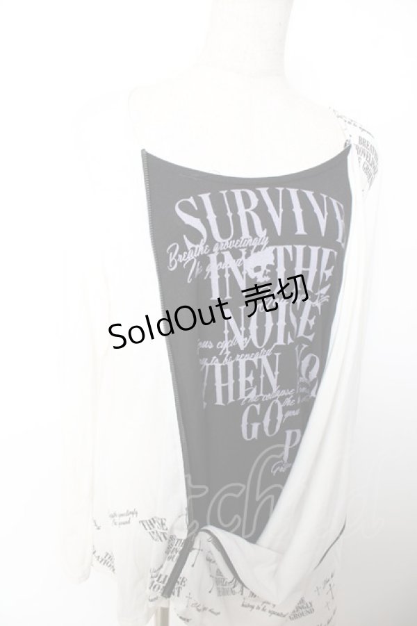 画像3: GHOST of HARLEM / クロスptアシメドレープトップス F 白×黒 Y-25-12-04-098-GL-TO-SZ-ZY (3)