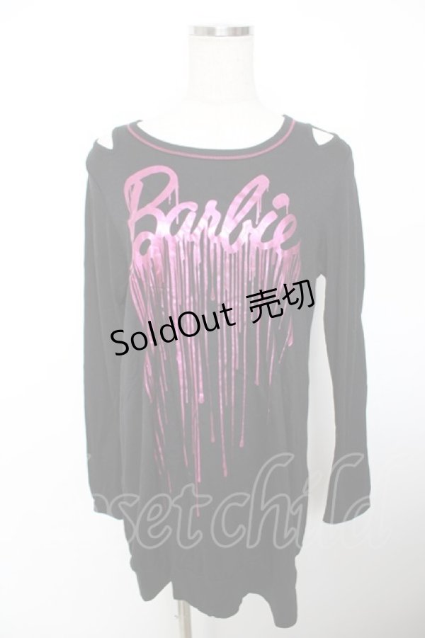画像1: ALGONQUINS / Barbieコラボロングカットソー F 黒 Y-25-12-04-099-AL-TO-SZ-ZS (1)