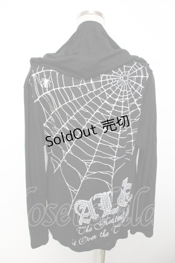 画像2: ALGONQUINS / 蜘蛛の巣ptカーディガン F 黒 Y-25-12-04-101-AL-TO-SZ-ZY (2)