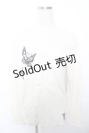 画像: PEACE NOW / 蝶刺繍ニットカーディガン M アイボリー Y-25-12-04-102-PU-TO-SZ-ZY