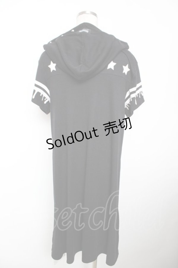 画像2: LOVER'S ROCK / ナンバープリントフードカットワンピース F 黒 Y-25-12-04-104-PU-OP-SZ-ZY (2)