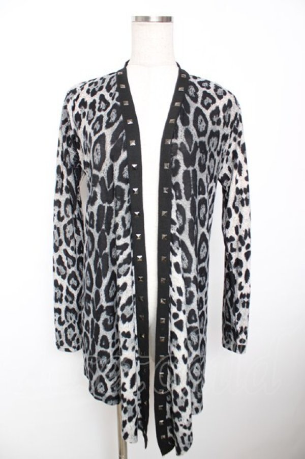 画像1: SEX POT ReVeNGe / ヒョウ柄カーディガン M グレー×黒 Y-25-12-04-106-SP-TO-SZ-ZS (1)