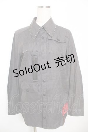 画像: ALGONQUINS / ストライプタイ付きブラウス F グレー Y-25-12-04-108-AL-BL-SZ-ZY