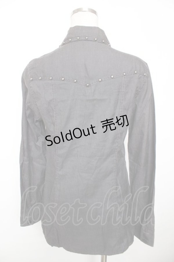 画像2: ALGONQUINS / ストライプタイ付きブラウス F グレー Y-25-12-04-108-AL-BL-SZ-ZY (2)