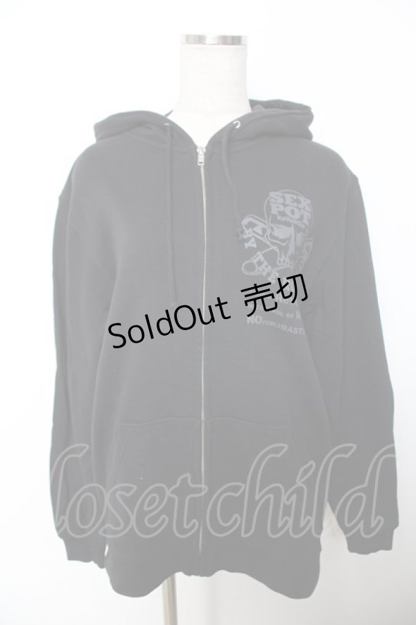 画像1: SEX POT ReVeNGe / 背面プリントZIPパーカー  黒 Y-25-12-04-109-SP-TO-SZ-ZY (1)