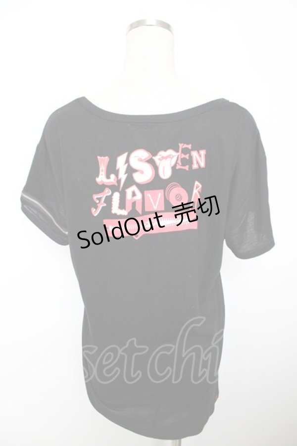 画像2: LISTEN FLAVOR / ZIPデザインTシャツ  黒 Y-25-12-04-111-PU-TO-SZ-ZY (2)