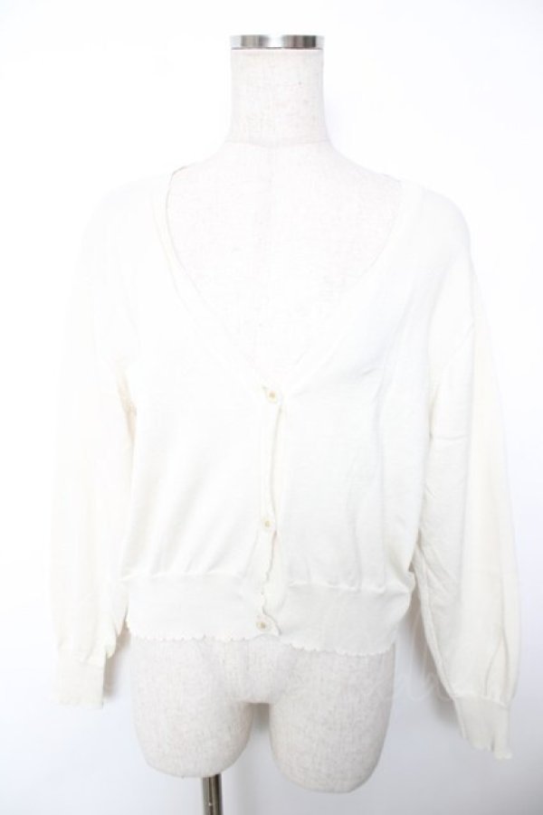 画像1: F&A / ガラス風クリアフラワー釦UVカットニットカーディガン F 生成り Y-25-12-04-120-LO-TO-SZ-ZY (1)