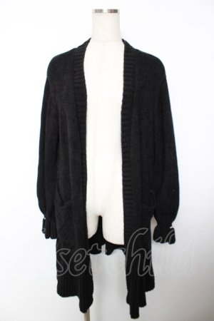 画像: axes femme / フリルロングカーデ M 黒 Y-25-12-04-121-AX-TO-SZ-ZY