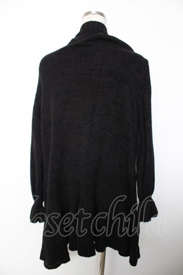 画像2: axes femme / フリルロングカーデ M 黒 Y-25-12-04-121-AX-TO-SZ-ZY (2)