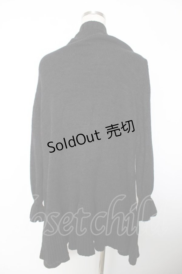 画像2: axes femme / フリルロングカーデ M 黒 Y-25-12-04-121-AX-TO-SZ-ZY (2)