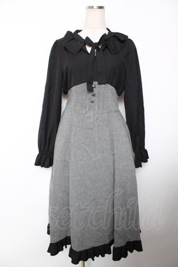 画像1: axes femme / ハイウエストドッキングワンピース F グレー Y-25-12-04-124-AX-OP-SZ-ZY (1)