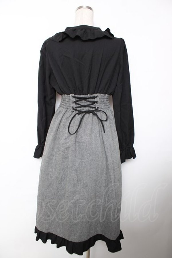 画像2: axes femme / ハイウエストドッキングワンピース F グレー Y-25-12-04-124-AX-OP-SZ-ZY (2)