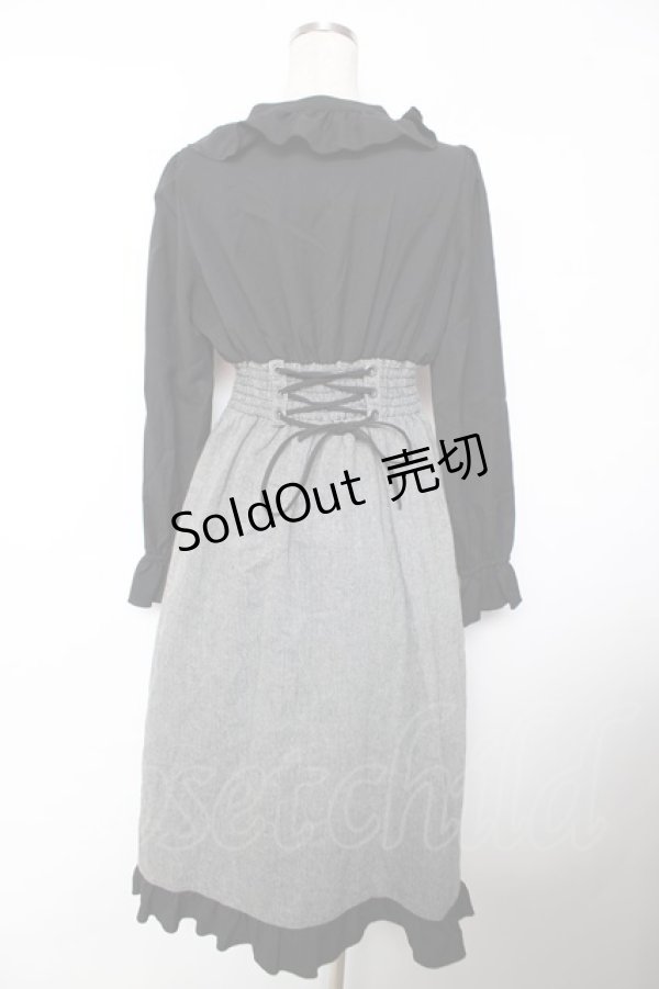 画像2: axes femme / ハイウエストドッキングワンピース F グレー Y-25-12-04-124-AX-OP-SZ-ZY (2)