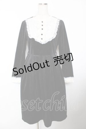 画像: axes femme / ヨーク切替ベロアワンピース F 黒 Y-25-12-04-125-AX-OP-SZ-ZY