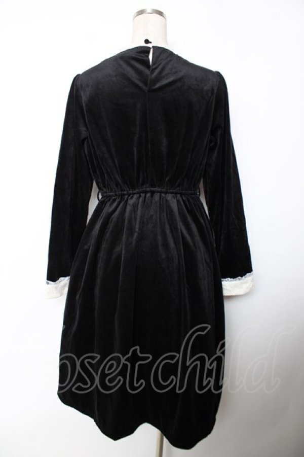画像2: axes femme / ヨーク切替ベロアワンピース F 黒 Y-25-12-04-125-AX-OP-SZ-ZY (2)