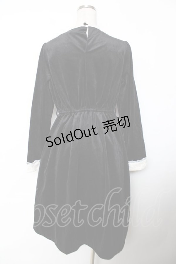 画像2: axes femme / ヨーク切替ベロアワンピース F 黒 Y-25-12-04-125-AX-OP-SZ-ZY (2)