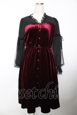 画像: axes femme / クラッシックベロアワンピース M ワイン Y-25-12-04-127-AX-OP-SZ-ZY