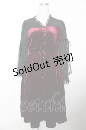 画像: axes femme / クラッシックベロアワンピース M ワイン Y-25-12-04-127-AX-OP-SZ-ZI