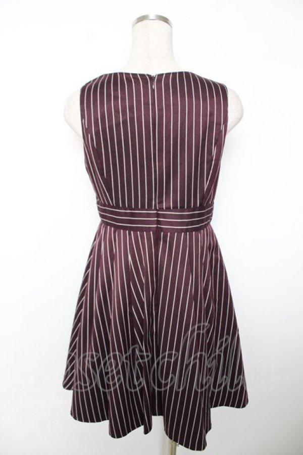 画像2: Ank Rouge / ウエスト刺繍ストライプワンピース M ワイン Y-25-12-04-130-CA-OP-SZ-ZY (2)