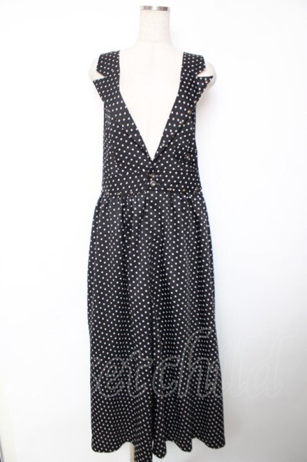 画像1: ALGONQUINS / ドット柄サロペット F 黒 Y-25-12-04-132-AL-OP-SZ-ZY (1)