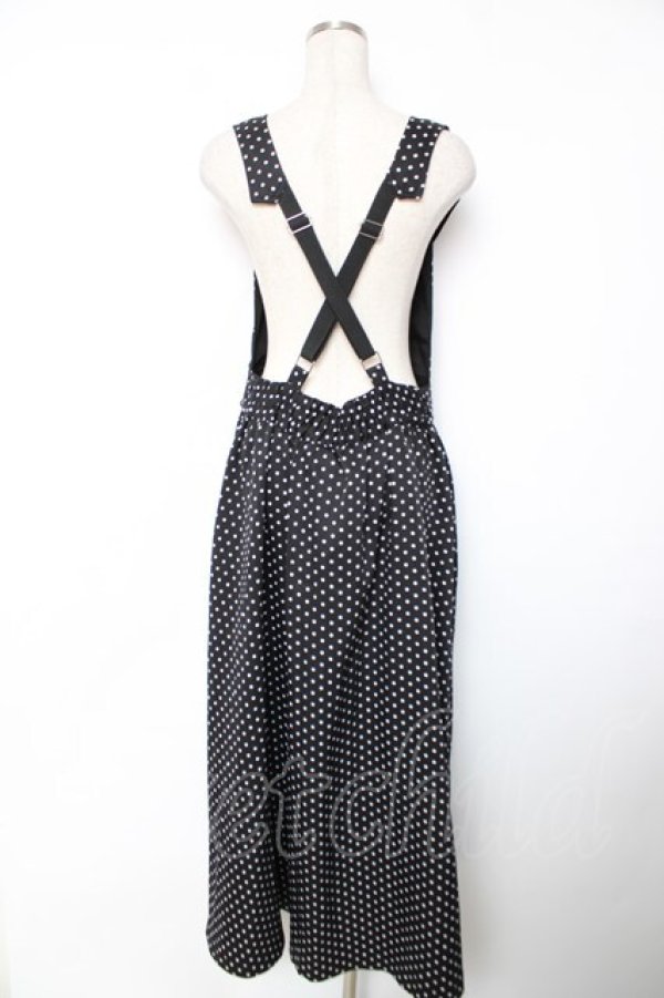 画像2: ALGONQUINS / ドット柄サロペット F 黒 Y-25-12-04-132-AL-OP-SZ-ZY (2)