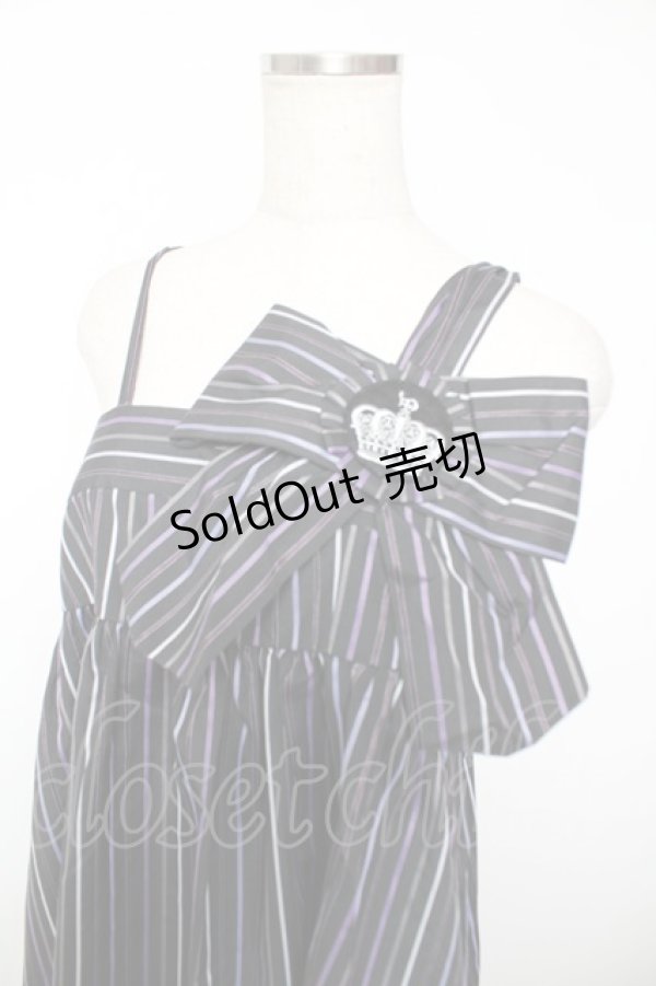 画像3: PUTUMAYO / ストライプジャンパースカート  黒×紫 Y-25-12-04-133-PT-OP-SZ-ZS (3)