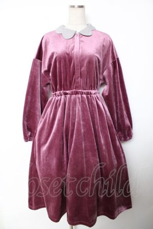 画像: merry jenny / スカラップカラーベロアワンピース F パープル Y-25-12-04-137-LO-OP-SZ-ZY