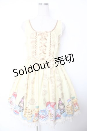 画像: Angelic Pretty / Honey Cakeラウンドジャンパースカート  イエロー Y-25-12-04-140-AP-OP-SZ-ZY