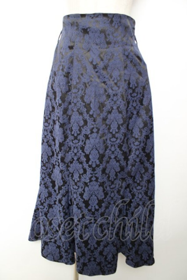 画像1: axes femme POETIQUE / オーナメント柄スカート M 紺 Y-25-12-04-142-AX-SK-SZ-ZY (1)