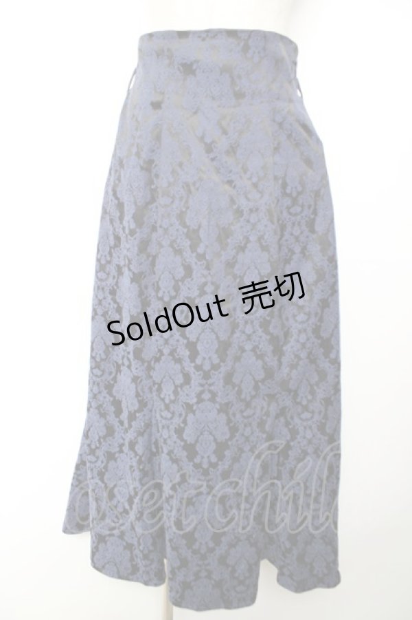 画像1: axes femme POETIQUE / オーナメント柄スカート M 紺 Y-25-12-04-142-AX-SK-SZ-ZI (1)