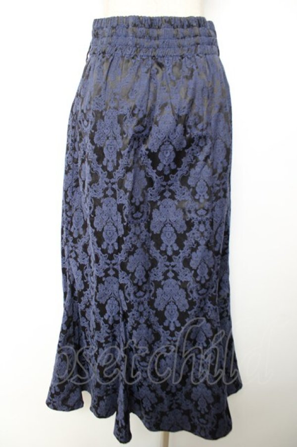 画像2: axes femme POETIQUE / オーナメント柄スカート M 紺 Y-25-12-04-142-AX-SK-SZ-ZY (2)