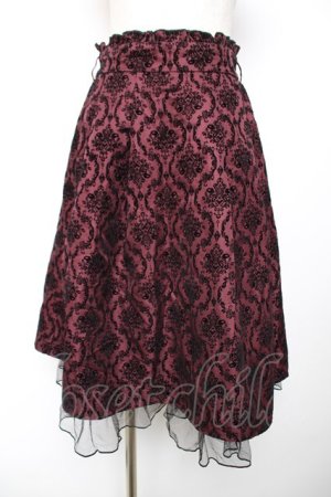 画像: axes femme / 格子柄フロッキーptスカート M ワイン Y-25-12-04-143-AX-SK-SZ-ZI