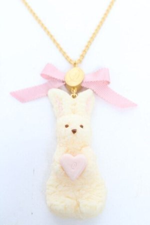 画像: Q-pot. / ミルクなうさぎクッキーネックレス  ミルク Y-25-12-04-014-QP-AC-SZ-ZY
