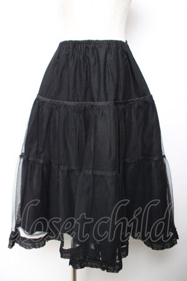 画像1: ALICE and the PIRATES / ロングハードチュールパニエ  黒 Y-25-12-04-155-PA-SK-SZ-ZY (1)