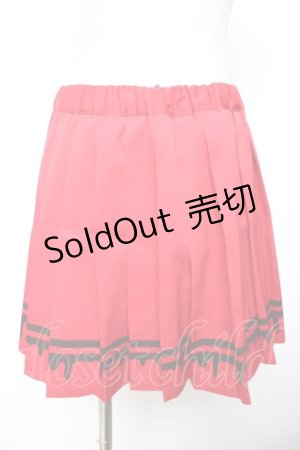 画像: LISTEN FLAVOR / メルティーラインプリーツスカート  赤 Y-25-12-04-156-PU-SK-SZ-ZY