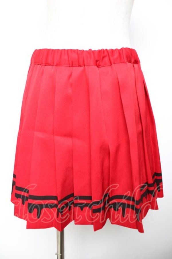 画像1: LISTEN FLAVOR / メルティーラインプリーツスカート  赤 Y-25-12-04-156-PU-SK-SZ-ZY (1)