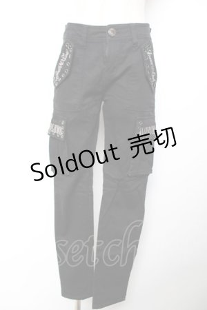 画像: GHOST of HARLEM / ポケット刺繍パンツ M 黒 Y-25-12-04-157-GL-PA-SZ-ZY