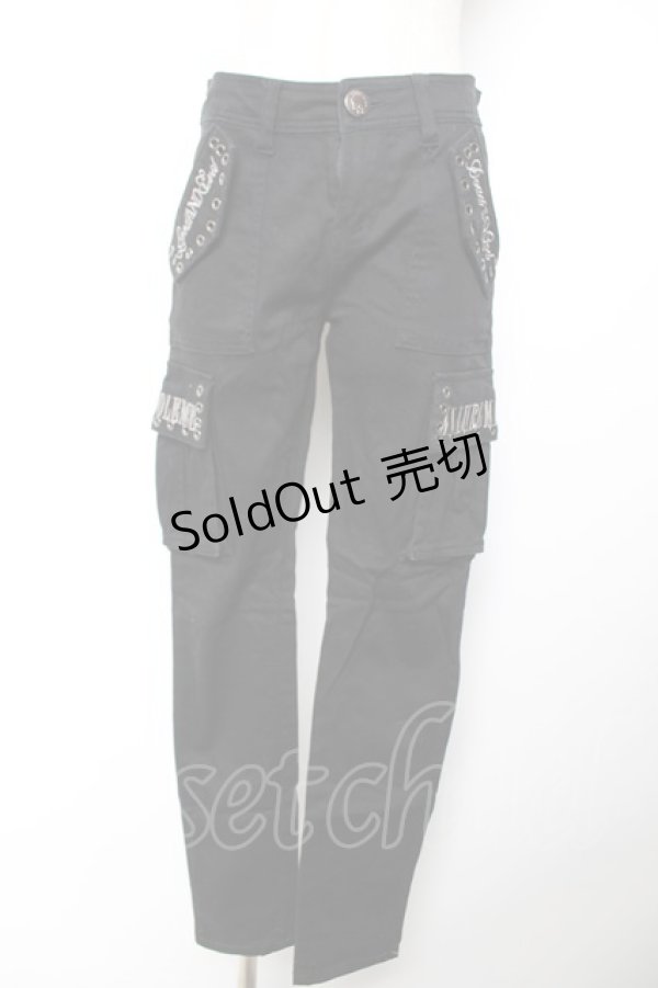 画像1: GHOST of HARLEM / ポケット刺繍パンツ M 黒 Y-25-12-04-157-GL-PA-SZ-ZY (1)