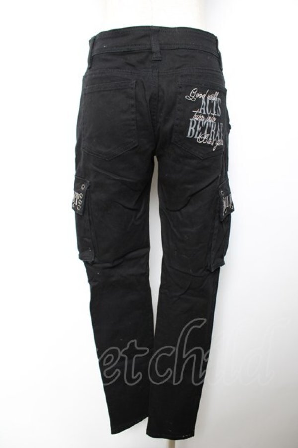 画像2: GHOST of HARLEM / ポケット刺繍パンツ M 黒 Y-25-12-04-157-GL-PA-SZ-ZY (2)