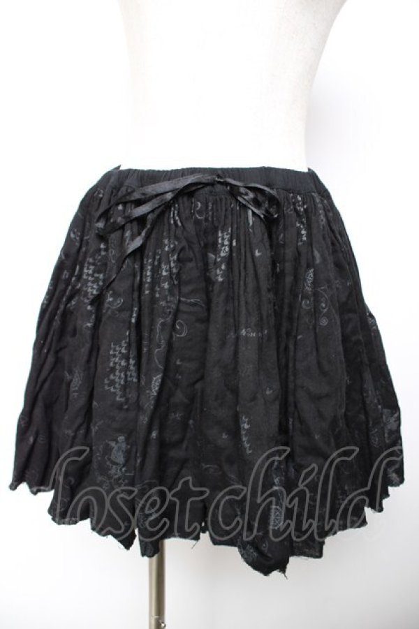 画像1: GRAMM / 歯車ptスカート  黒 Y-25-12-04-165-HN-SK-SZ-ZY (1)