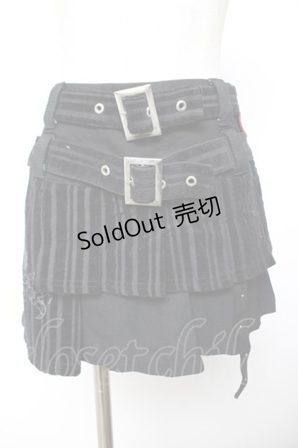 画像1: Ozz On / 龍ptベルトデザインスカート  黒 Y-25-12-04-167-OO-SK-SZ-ZY (1)