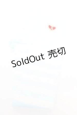 画像: BABY, THE STARS SHINE BRIGHT / プリンセスドロップ刺繍ボーダーオーバーニーソックス  サックス Y-25-12-04-024-BA-ZA-SZ-ZY