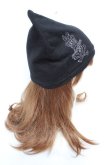画像3: ALGONQUINS / 刺繍入りネコ耳帽子  黒 Y-25-12-04-027-AL-AC-SZ-ZY (3)